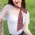 thumbnail image 2 of Zufioo Heart Plaid Print Women's Long Silk Scarves, Dust and Sun Protection Headscarves, Scarves, Handbags, Clothing Accessories, Suitable for Travel, Dating-One Size, 2 of 7
