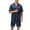 Navy, variant on uublik Mens Pajamas Sets Short Sleeve Sleepwear 2 Piece Pj Sets for Men Soft Nightwear with Pockets, Black