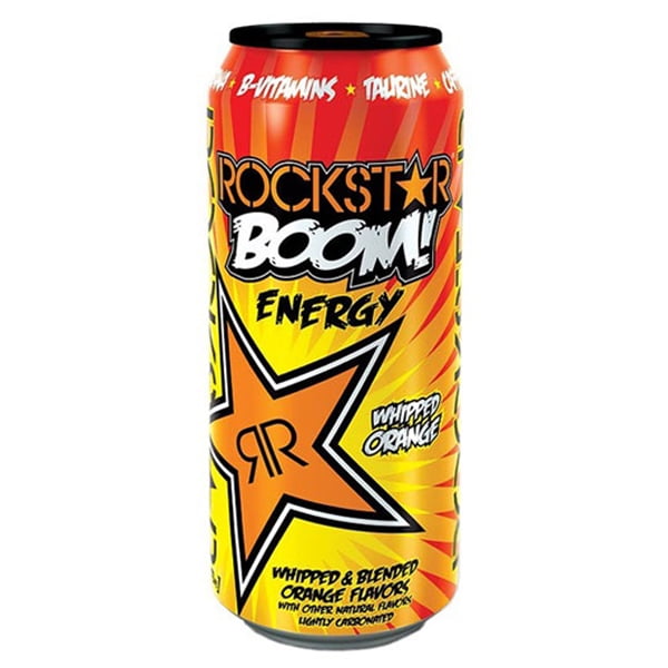 Rockstar Boom Energy Whipped Orange 16 Oz Cans Pack of 24