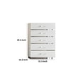 thumbnail image 5 of Benjara Ruo 50 Inch Tall Dresser Chest, 5 Drawers, Chrome Plinth Base, White Wood, 5 of 6