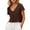 Coffee, variant on Cardigan For Women Breathable Lace Knit Summer Beach Cover Up For Short Sleeve Open Front Light Weight Cardigan