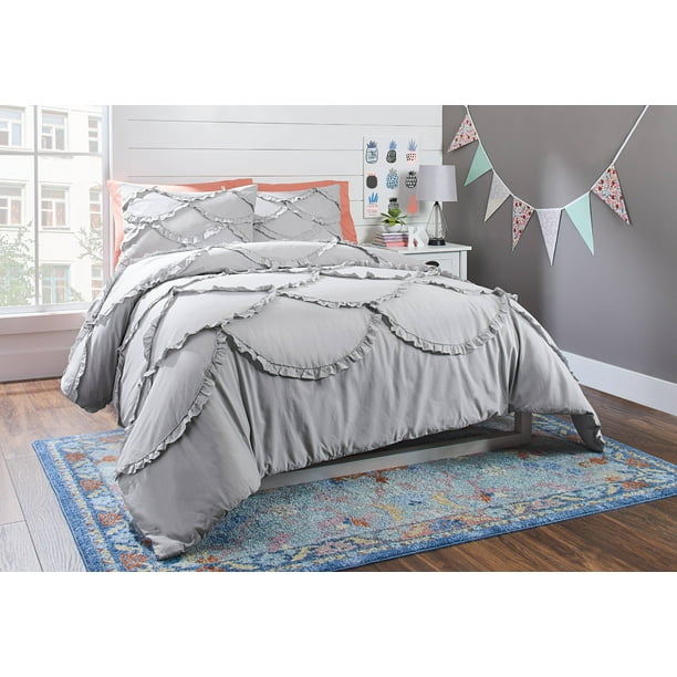 Better Homes & Gardens Gray Textured Scallop 2Piece Comforter Set