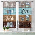 thumbnail image 3 of Laundry Room Curtians, Rustic Wash Dry Fold Repeat Laundry Quotes Rural Country Wooden Farmhouse Laundry Drapes Treatments for Kitchen Living Room Bedroom Bathroom Windows 2 Panels, 84"x84" Inch, 3 of 5
