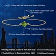 thumbnail image 2 of Gem Stone King 18K Yellow Gold Plated Silver Green Created Emerald Solitaire Bracelet for Women (1.00 Cttw, Round Cut 6MM), 2 of 4