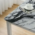 thumbnail image 4 of nygtbtfer with , White Gray Fitted Table Cloth Wipeable table Cover for Dining Kitchen Party Indoor Outdoor Patio Table white, 4 of 7