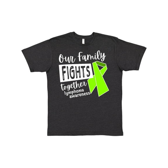 Inktastic Our Family Fights Together Lymphoma Awareness Lime Ribbon T-Shirt