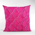 thumbnail image 2 of Plutus Fuchsia Purple Diamond Animal Faux Fur Luxury Throw Pillow - Double sided 20" x 20", 2 of 5