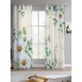 thumbnail image 2 of Spring Floral Sheer Curtains 63 Inch Length 2 Panels Set for Living Room/Bedroom, Daisy Eucalyptus Leaves Watercolor Rustic Kitchen Curtains Grommet Semi-Sheer Curtains Window Treatments 42"x63"x2, 2 of 7