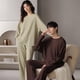 thumbnail image 2 of Pijama de manga larga con diseño de gofre para mujer, de algodón, para primavera y otoño, talla grande, sencillo, para parejas, para estar en casa, 2 of 5