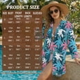 thumbnail image 7 of Xoenoiee Tropical Palm Tree Print Swimsuit Coverup for Women Button Down Shirt Loose Beach Cover Up Puff Long Sleeve Bathing Suit Casual Blouse Tops, XL, 7 of 7