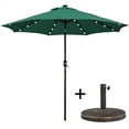thumbnail image 4 of Alden Design 9FT LED Patio Umbrella with 8 Ribs Tilt and Crank + Patio Umbrella Base,Dark Green, 4 of 12