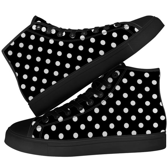 Aidianart Womens Polka Dot High Top Shoes High Top Canvas Sneakers Size 8