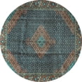 thumbnail image 1 of Ahgly Company Indoor Round Persian Light Blue Traditional Area Rugs, 6' Round, 1 of 4
