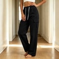 thumbnail image 6 of Cmtiyu Women's Cargo Pants, Baggy High Waist Drawstring Wide Leg Pants with Pockets, Casual Outdoor Jogger Pants, S-2XL, 6 of 8