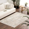 thumbnail image 3 of BoutiqueRugs Holi Oriental Medallion Area Rug - Vintage Traditional Floral Carpet for Living Room - Machine Washable - Cream, Brown, Peach - 5' x 7'6" (5x7), 3 of 11