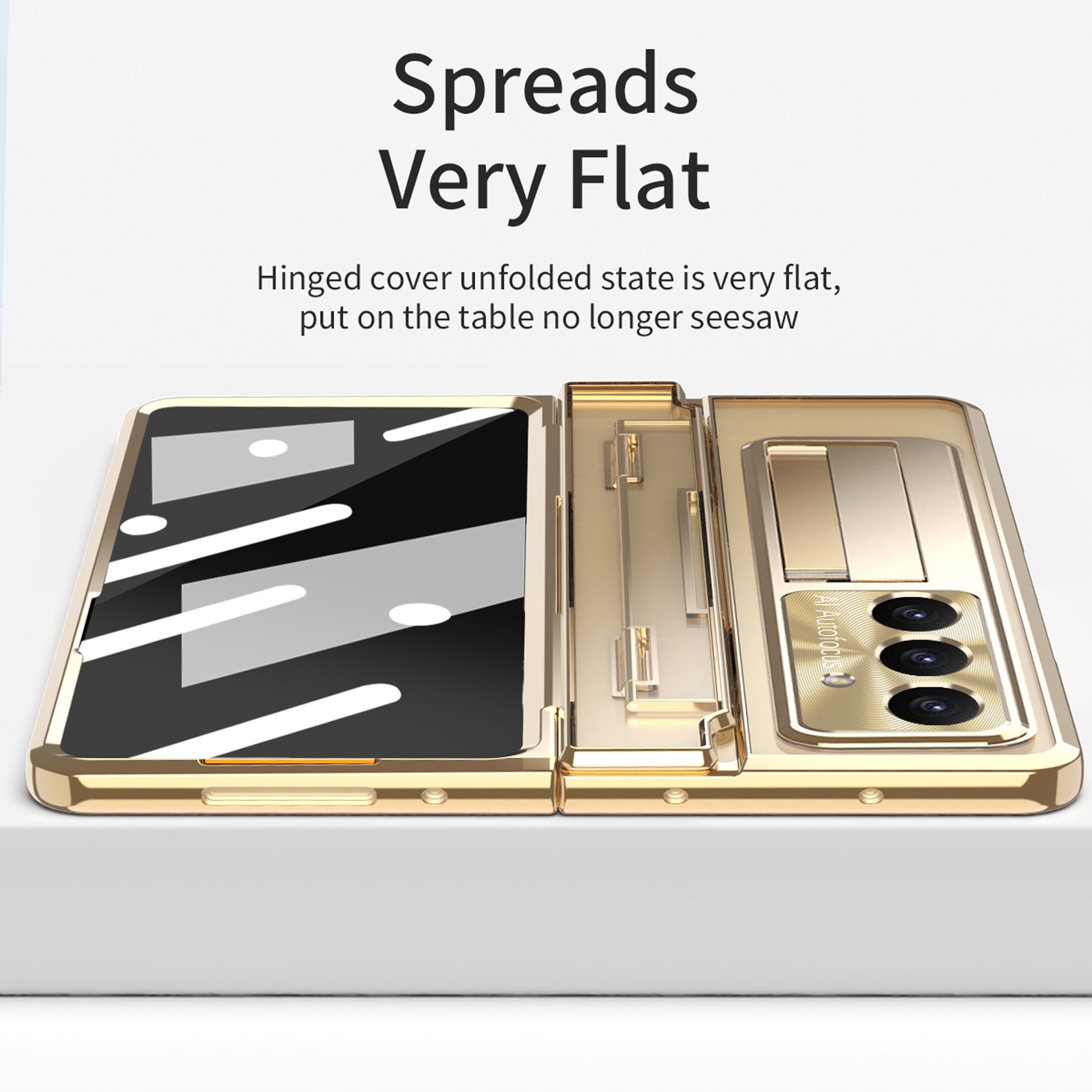 for Samsung Galaxy Z Fold 7 Case, Luxury Plating Shockproof Drop Protection Phone Case for Samsung Galaxy Z Fold 7 5G, Gold
