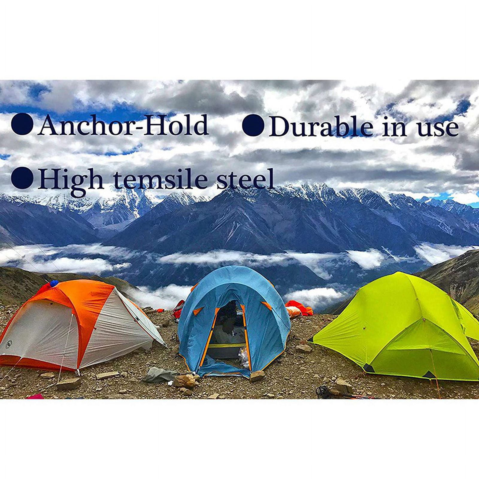 16 Pack Tent Stakes Heavy Duty Metal Tent Pegs for Camping Steel Tent Stakes Unbreakable and Inflexible,40cm,16 x Tent Stakes Tarp Peg,Black