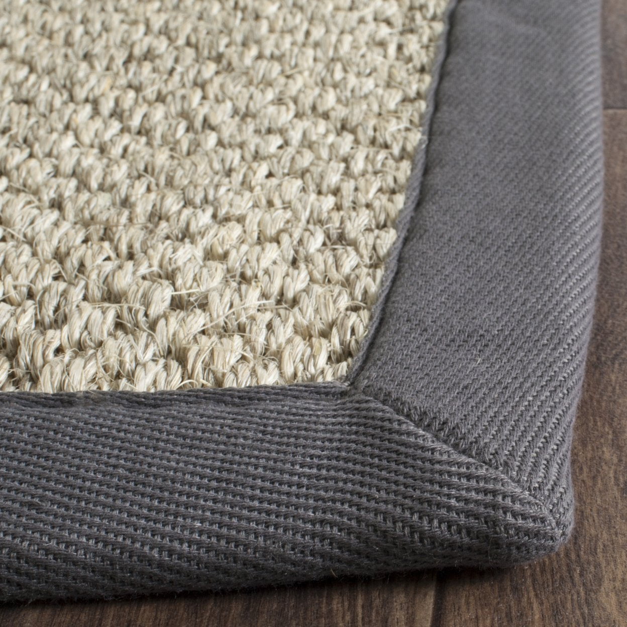 SAFAVIEH Natural Fiber Juniper Border Sisal Runner Rug, Marble/Grey, 2'6" x 6'