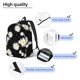thumbnail image 3 of Disketp Daisies Flowers print Canvas Backpack Lightweight Travel Daypack Student Rucksack Laptop Backpack-, 3 of 5