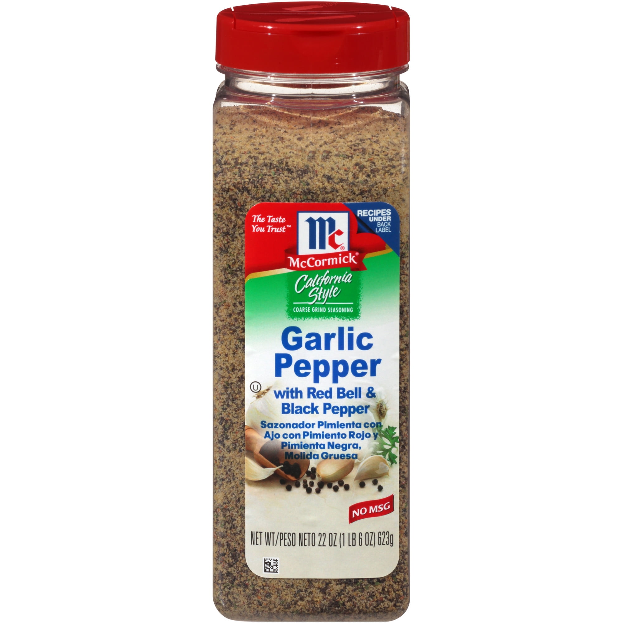 McCormick California Style Garlic Pepper with Red Bell & Black Pepper Coarse Grind Seasoning, 22 oz
