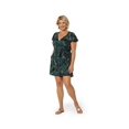 thumbnail image 2 of Leota Women's Tropical Print Faux Wrap Romper Green Size 2X, 2 of 3