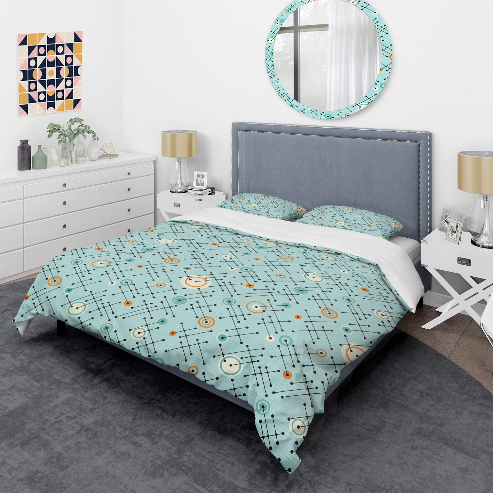 Designart 'Retro Abstract Design XIV' Mid-Century Modern Duvet Cover Set