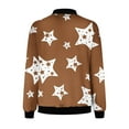 thumbnail image 3 of Oplxuo Full Zip Jacket for Women All Over Stars Printed Casual Long Sleeve Lightweight Windbreaker Coat Outerwear with Pockets, 3 of 4