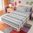 thumbnail image 2 of Erosebridal Linear Geometric Zipper Twin Comforter Sets with Fitted Sheet and 2 Pillowcases,Minimalist Lines Zipper Bedding Set,Light Gray Reversible,4 Pieces, 2 of 7