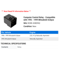 thumbnail image 2 of Computer Control Relay - Compatible with 1995 - 1999 Mitsubishi Eclipse 1996 1997 1998, 2 of 2