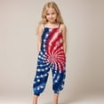 thumbnail image 2 of Splozh Toddler Girl 1-10 Years 4th of July Outfit Baby Girl American Flag Romper Jumsuit Cute Summer Clothes,Red,7-8 Years, 2 of 5