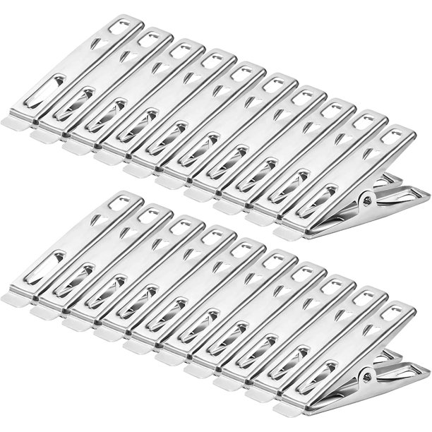 20 pinzas para ropa de acero inoxidable, pinzas para ropa de lavandería de metal, pinzas para ropa multifunción con abrazadera fuerte para toallas de baño, calcetines, fotos y ShuxiuWang 8390614702424