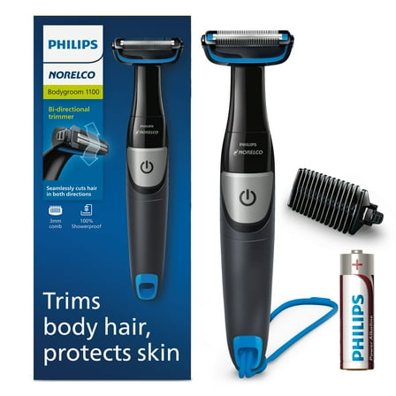Philips Norelco Bodygroom Series 1100 Showerproof Body Trimmer and Groomer, BG1026/60
