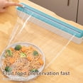 thumbnail image 4 of Opvise Eco-Friendly Plastic Wrap Dispenser with Slider Cutter - Adjustable Multi-Size Storage Organizer for Clingfilm, Foil, Wax Paper | Durable PP Kitchen Tool, Dustproof Design Blue 2, 4 of 8