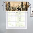 thumbnail image 4 of Cortinas con cenefa de oso negro, diseño rústico de cabaña, vida silvestre, oso, cortina con bolsillo para barra, cortina para ventana para cocina, baño, comedor, 54 x 18 pulgadas (2 unidades), 4 of 5