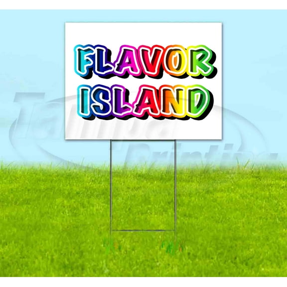 Rainbow V2 Flavor Island (18" X 24") Yard Sign, Includes Metal Step Stake
