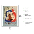 thumbnail image 2 of Peru - Head of Inca Native - Vintage Travel Poster by Springett c. 1950 - Fine Art Matte Paper Print (Unframed) 20x26in, 2 of 4