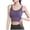 Purple, variant on Virmaxy Womens High Impact Sports Bra Color Blocking Fake Two-Piece High Elastic Shock-Absorbing Gathered Sports Bra Blue M