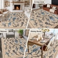 thumbnail image 6 of Sharks Washable Living Room Rugs 6'x9', Retro Ocean White Blue Brown Sharks Linen Texture Low Pile Throw Large Area Rug Non-Slip Sturdy Edge Binding Carpet for Dining Room Kitchen Office, 6 of 9