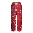 thumbnail image 5 of Women's Fashion Christmas Snowflakes Print Casual Pants with Drawstring Elastic Waist and Pockets, Comfortable Full Length Trousers for Winter Casual Wear,Red,3XL, 5 of 6