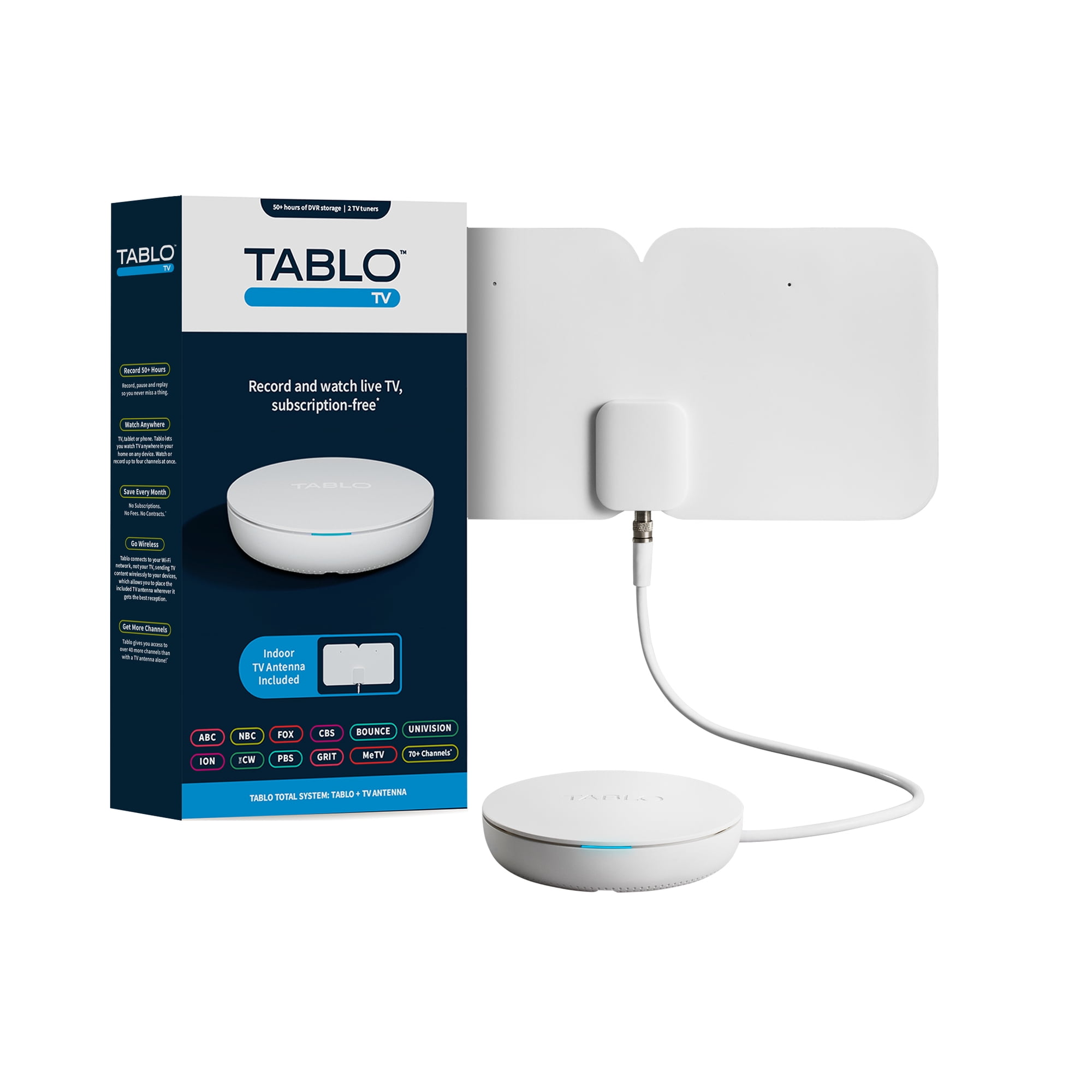 New Tablo 4th Gen 2-Tuner 128GB Over-The-Air DVR with 35-Mile TV Antenna, No Subscriptions