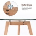 thumbnail image 4 of Ivinta Small Dining Table Set for 2, Round Glass Dining Table with Two Yellow Upholstered Fabric Chairs (Espresso)…, 4 of 4
