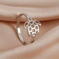 thumbnail image 2 of Cute Turtle Ring Stainless Steel Women Finger Rings Animal Tortoise Jewelry, 2 of 7