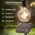 thumbnail image 3 of Solar Outdoor String Patio Bistro Lights, 50ft 52LED 3W G40 Bulbs, USB Rechargeable Portable Edison Café String Lights for Porch, Pergola, Backyard, Garden, Pool, Party, Camping, 3 of 9