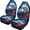 Bald Eagle American Flag, variant on XYZCANDO Car Seat Covers Polyester Fabric Car Front Seat Covers Automobile Interior Decor Accessories Thin Stretchy Truck Vehicle, Camouflage Branch Leaf