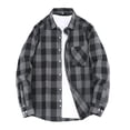 thumbnail image 6 of TKKCS Mens Flannel Plaid Shirt Long Sleeve Casual Button Down Collared Checkered Shacket with Chest Pocket Black S, 6 of 6