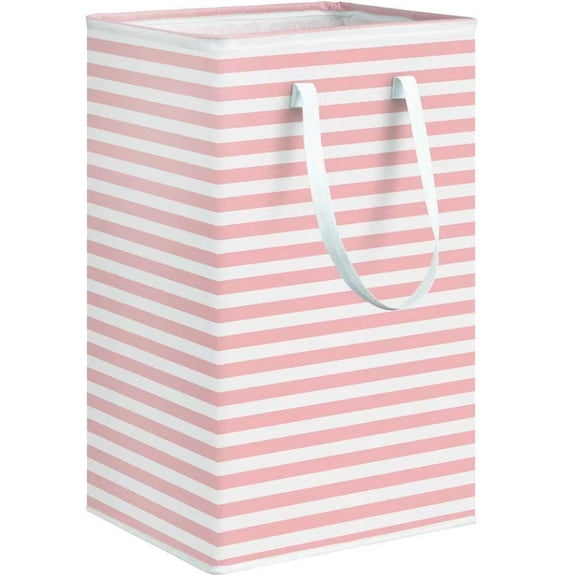 Large Laundry Hamper, Laundry Baskets with Handles, Freestanding Clothes Storage Basket for Clothes Pink
