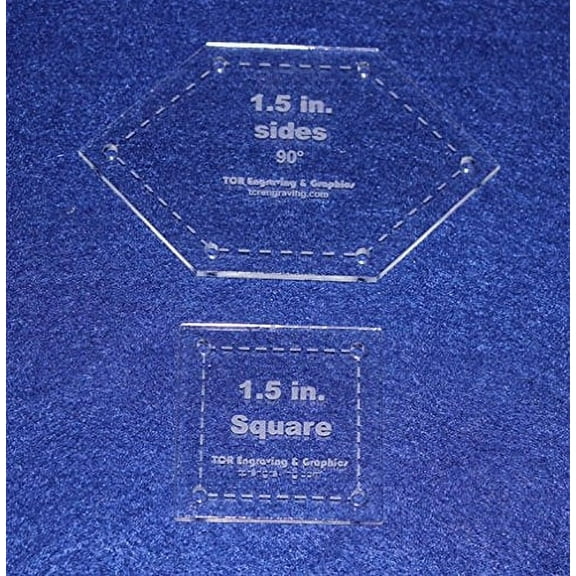 Patchwork of the Crosses 1.5" -2 pc set Templates Acrylic 1/8" Quilting/Sewing