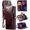 Luxury Wine Red, variant on for iPhone 13 Case, RFID Blocking for iPhone 13 Wallet Case for Women Men with Credit Card Holder, Zipper Pocket Magnetic Flip PU Leather Protective Cover for iPhone 13 Phone Case, Wine Red