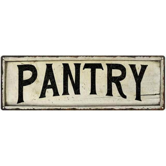 PANTRY Farmhouse Style Wood Look Sign Gift 6x18 Metal Decor 106180028237