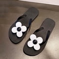thumbnail image 5 of Xucatan Women's Flip Flops, Floral Embellished Thong Sandals, Round Toe Open Toe EVA Slippers, Versatile Summer Beach Pool Footwear Gift, 5 of 7